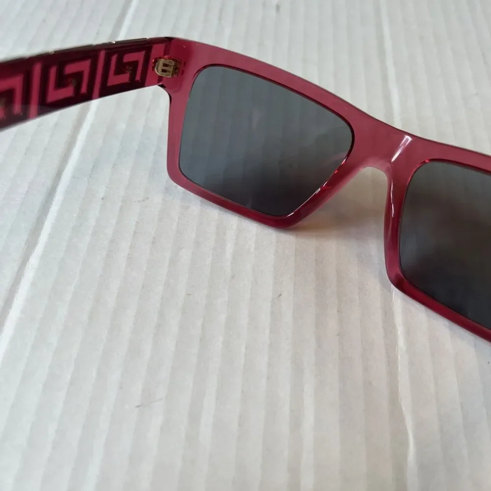 Versace VE4445 5409/1 Transparent Red Gray Sunglasses  NWT